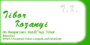 tibor kozanyi business card